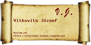 Vitkovits József névjegykártya
